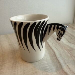 Pier 1 Ceramic Mug with Zebra Accent